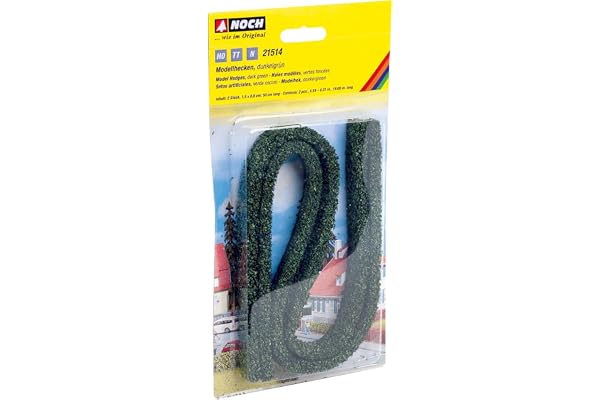 Noch - 21514 - Modélisme Ferroviaire - Élément De Décoration - Haies-modèles - Vert Foncé - 15 X 8 Mm/Longueur 50 Cm - 2 Pièces