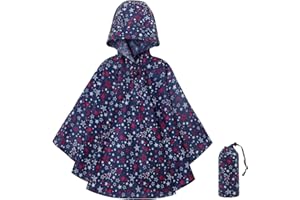 KAKU NANU Regenponcho Kinder Regencape Poncho mit Kapuze 3-14 Jahre Leicht Regenponcho Wiederverwendbar Mädchen Jungen Wasserdicht Faltbar