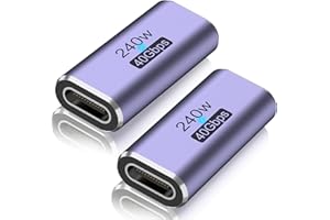 Yisica 2 Pack USB C Female to Female Adapter USB C Adapter with 40 Gbps Data Transfer Type C PD Extender Compatible with ROG Ally, Steam Deck, Switch and More Laptop, Tablet, Phone [Fast Charging]