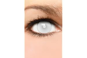 FUNZERA Lentes de contacto FROZEN ZOMBIE de color Halloween, lentilla de motivo blanco, 1 par, un solo uso sin receta