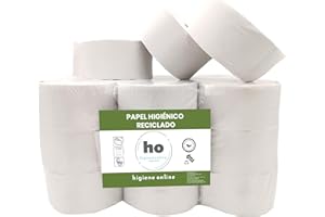 HO HIGIENE ONLINE Higiene Online - Rollos Papel Higiénico Laminado Industrial 2 Capas 130M 2/H-Eco M-45 Eco Reciclado Saco de 18 Rollos - 400gr / Rollo Precortado Water Ecologico Natural XXL (1)