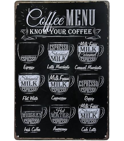 Irish Coffee Blechschild – Retro Metallschild Mit Aufhängelöchern Für Bar, Küche Oder Wohnzimmer