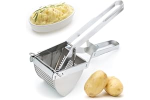 MEIYAXINWIN Kartoffelpresse，Edelstahl Multifunktionale Fruchtfleischpresse，Erdäpfelpresse für Kartoffelpüree, Obstsäfte, Gemüsebrei, Püree