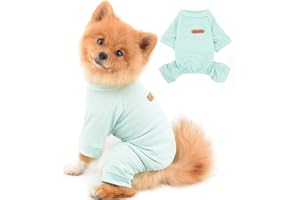 PAIDEFUL Pigiama per Cani di Taglia Piccola Media Gatti Striscia di Moda Pjs Pagliaccetti Caldi a Quattro Zampe Tute per Animali Cucciolo Chihuahua Abbigliamento Homewear Primavera Autunno Blu XL