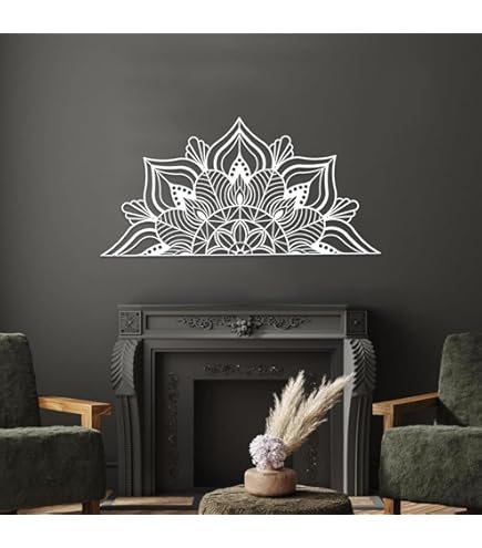 Resama – Grande Decorazione Murale In Metallo – Mandala Rotondo Con Fiore Di Loto – Fai Da Te Componibile – 76 Cm Di Diametro – Nero