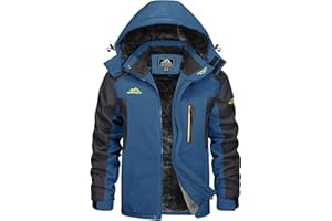 KEFITEVD Chaqueta Invierno Hombre Esquí Nieve Impermeable Polar Abrigo Snowboard Cálido Parka Chubasquero Capucha 5 Bolsillos