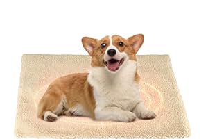 Delamiya Selbstheizende Decke für Katzen & Hunde, 60 * 45cm Selbstwärmende Katzendecke, Weiche Wärmedecke Katze, Wärmematte Ohne Strom, Waschbare, Gelb Katzendecke