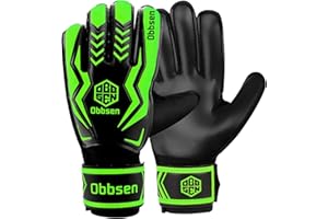 Obbsen Torwarthandschuhe für Kinder, Jugendliche und Erwachsene mit Fingersave-Schutz, Fußball Handschuhe Torwart fur Herren und Damen, Fussball Tormann Handschuhe die Starkem Grip