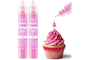 HXDZFX Colorante Alimentare Gel - Rosa Coloranti Alimentari Gel Concentrato per La Decorazione di Torte, I Dolci, Dolciumi, I Macaron, La Glassa, La Cottura e La Cucina - 30ml×2 Flaconi