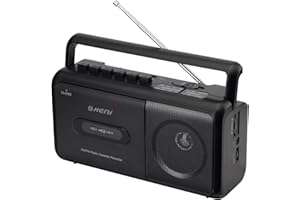 G KENI Lecteur cassette portable Boombox avec radio AM/FM stéréo, enregistreur cassette avec prise casque, alimenté par piles ou via prise secteur
