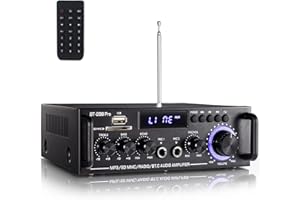 Etlephe 298 Pro Mini Amplificatore, Amplificatore Bluetooth 5.0, Amplificatore audio, Max 500 W x 2 RMS, 50 W x 2, Amplificat