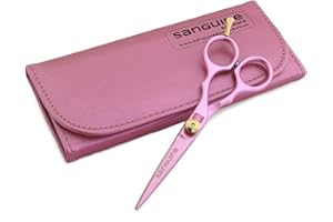 SANGUINE Professional Pink Hair Scissors, Hairdressing Scissors for All Hair Cutting, 5.5 inch (14 cm) - Pink Presentation Case
