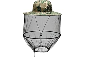 KJSXUUE Imkerhut Mit Schleier, Moskitonetz und Mückenschutz, Faltbarer Schutz Hut für Outdoor Gartenarbeit, Dschungel und Angeln