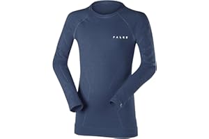 FALKE Unisex Kinder Wool-Tech Funktionsshirt Langarm kalte bis sehr kalte Temperaturen Funktionsunterwäsche sehr warm atmungsaktive klimaregulierende geruchshemmende Wolle Funktionsmaterial 1 Stück