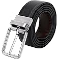 CREATURE Men's Reversible Leather Formal Belts(Color-Black/Brown||BL-013)