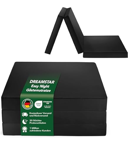 FORTISLINE Vouwmatras, gastenmatras, camouflagepatroon, groen, 180 x 65 x 7 cm, vouwmatras, overtrek, wasbaar, 3-delig, campingbed, hoogwaardig