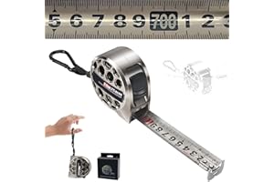 UAZEO 7.5m/25ft Measuring Stainless Steel Tape Measure, Retractable Hollow Stainless Steel Measuring Tape,Waterproof 7.5m Tape Measure Thickening Anti-cutting Metal Measure Tape (1/Set)