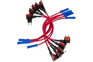 WinPower 10 Pezzi 12V Auto Fusibile ACS TAP Adattatore Low Profile Profilo della lama Supporto fusibile con fusibile 10A