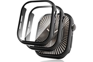 Seltureone 2 sztuki etui na Apple Watch 10 46 mm z osłoną wyświetlacza, twarde PC 360° antyrys antypyłowe ultracienkie etui ochronne na Apple Watch 10 46 mm - Czarny