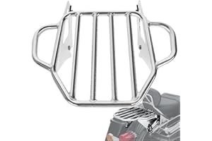 Fjpacemt Chrome Detachable Luggage Rack 2-Up Mounting Rack Fit for Harley Touring Road King Street Electra Glide 2009-2024 2021 2020 2019 2018 2017 2016 2015 2014 2013 2012 2011 2022 2023