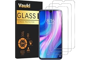 Vauki 3 Sztuk Szkło Hartowane do Xiaomi Redmi Note 8 Pro Anti Scrap, Anti-Odciski, 9H Twardość Bez Pęcherzyków HD Ultra Slim Prottetive Film do Redmi Note 8 Pro