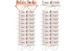 Shining She 25 Pack Hen Party Glasses, 24 White Team Bride Glasses 1 Rose Gold Bride To Be Glass, for Hen Do Party Rose Gold Accessories Favor Bridal Shower Bachelorette Party Supplies