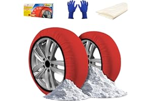 ENERFERO Dos Cadenas Nieve de Tela para Coche,Cadenas de nieve textiles coche,Cadenas Nieve Coche, Cert. EN16662-1,Maxima distancia hasta 120,Alternativa a las cadenas metálicas(M)