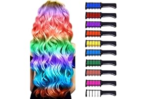 Lerkely Hair Chalk Comb,10 Colors Temporary Hair Color Chalk Comb Set, Washable Hair Chalk Pens for Girls Kids Gifts Idea Halloween Set