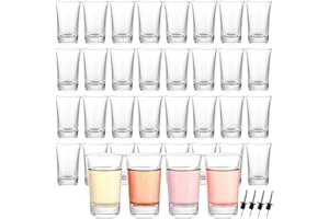 WOPPLXY 36 Pièces Verre a Shot, 47ml/4.7cl Shooter Verre Base Lourde, Verres à Shot Transparents pour Vodka, Whisky, Liqueurs