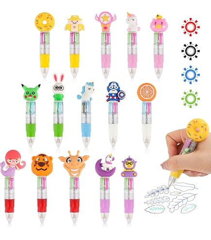 Hojalis 50Pcs Mini Retractable Ballpoint Pens, 6 Styles Pill Shaped