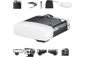 Godox Lux Junior-Flash retrò per fotocamera,Speedlite GN12 6000 K +-200 K CCT,modalità automatica e manuale 1/1-1/64,lunghezza focale 28 mm per fotocamere Canon Nikon Sony Fuji Olympus Hot Shoe,Nero