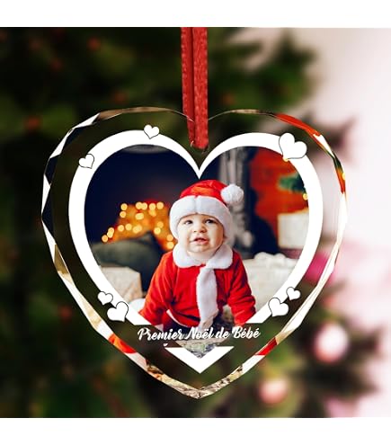 Boule De Noël Personnalisable Avec Photo – Décoration De Sapin Personnalisée – Cadeau Unique Pour Famille, Couple, Amis