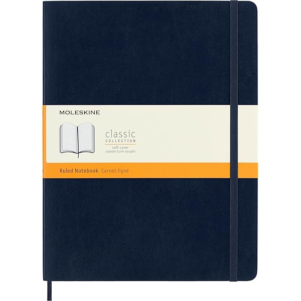 Moleskine Classic Notebook, Extra Large, Ruled, Black, Soft Cover
