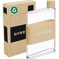 Hydrte | The Flat Water Bottle | Leakproof Flat, BPA Free Plastic | The Ultimate Handbag Thin Bottle | Fits Into Any Bag (350ml, Neutral Tan)