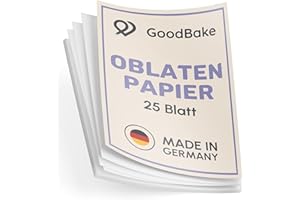 ‎GOODBAKE GoodBake Oblatenpapier, 25 Blatt, DIN A4, Esspapier zum Bedrucken, Bemalen, Wafer Paper, essbare Tortendeko, Fototorten, vegan, glutenfrei