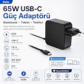 McStorey Delta 65W USB-C PD Şarj Adapt&ouml;r&uuml; | 20V 3.25A Type-C Laptop Notebook Tablet Telefon Hızlı Şarj Cihazı MacBook Air Pro