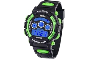 Edillas Montre Enfant,Adolescents Garçons Digitale Extérieur Sport 5ATM Etanche Multifonction Montre Et Protection Environnementale Non Toxique,Alarme Et Calendrier Date Minuteur