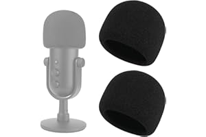 Rigych Mikrofon Windschutz, Professioneller Popschutz Groß Schaumstoff Mikrofon für Razer Seiren V2 Pro Mikrofon, 2 Stück, Schwarz