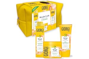 GIORGI Line - Kit de démarrage à la méthode Curly en 3 étapes | Coffret cadeau pour boucles spectaculaires, 0% alcool, 0% silicone, 0% sulfate, avec protéines végétales et avocat - 950 ml
