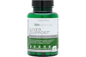 NATURE'S PLUS NaturesPlus Bio Advanced Liver Support - Liver Health Supplement with Turmeric, Artichoke, Milk Thistle, Dandelion, Choline and Methyl Bs - Gluten, Dairy and SOYA Free - Vegan, 60 Capsules