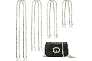 SHUOHONG 8 Piezas Cadenas para Bolsos, Cadenas de Metal Correas de Hombro, Cadena Bolso Dorada Plata, Cadena de Repuesto para Bolso con Cierres, Correas para Bolsos Metal Cruz Cuerpo Diy