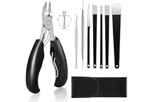 ‎HEYMKGO HEYMKGO Profi Fußnagelzange Nagelschere Set, 9 Stücke Super Scharfer Nagelzange für Dicken & Eingewachsenen Starke Fußnägel, Pediküre Set Nagelschere Fussnägel Nagelhautschere Nagelset