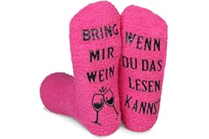 SWIECEDON Lustige Socken Damen Neuheit Geschenk für Frauen Kuschelsocken- Wenn Du Das Lesen Kannst Bring Mir, Weihnachtssocken Haussocken Winter Socken Geburtstagsgeschenk Valentinstag Jahrestag Geschenk