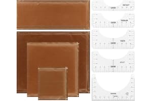 DASNTERED Heat Press Pillows 9 pezzi in 1 set, 4 misure Heat Pressing Transfer Pillow e 5pcs Tshirt Lineal Guide per vinile, per fai da te serigrafia Heat Press Sublimation (marrone)