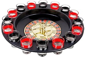 SPARKLERS CLUB Gioco Roulette 30 cm - Gioco per aperitivo Roulette 16 bicchieri e 2 sfere, ideale per la serata tra amici Capodanno, aperitivo e vigilia del 31 dicembre