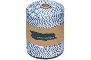 CSK KONTORBEDARF Urkunden-Heftgarn in blau/weiß Bayern ca. 360 m pro Rolle Urkundengarn Aktengarn Notarkordel