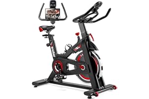 Wenoker Exercise Bike APP Compatible, Indoor Cycling Spin Bike for Home Gym Use with LCD Display&Tablet Holder, Fitness Bike Exercise Equipment Cardio Training Machine