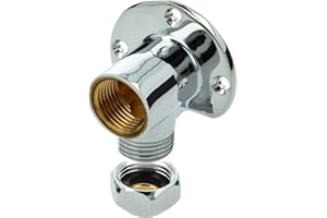 Tecuro Conector de pared, ángulo de techo y pared, para válvula 1/2 pulgadas x 1/2 pulgadas, latón cromado