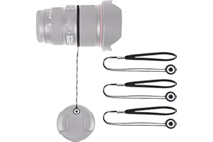 LENS-AID Objektivdeckel Halter mit Schnur für Lens-Caps: Universal Sicherung mit Gummiband passend zu Nikon, Fuji, Tamron, Sigma, Olympus (3 Stück)