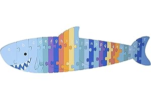 Alphabet Puzzle, Shark ABC Wooden Puzzles - Wooden Toys for 1 Year Old and Toddler Toys, Jigsaw Puzzle Games - Educational Montessori Toys, Early Development & Activity Toys by Orange Tree Toys